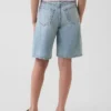 Pantaloncini in denim a vita media e linea allungata per bambini