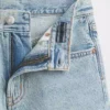 Pantaloncini in denim a vita media e linea allungata per bambini