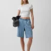 Pantaloncini in denim a vita media “Easy Stripe” ultra morbidi, modello longline, da 11"