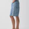 Pantaloncini in denim a vita media “Easy Stripe” ultra morbidi, modello longline, da 11"