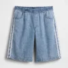 Pantaloncini in denim a vita media “Easy Stripe” ultra morbidi, modello longline, da 11"