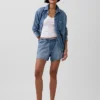 Pantaloncini in denim comodi a vita bassa da 3,5”