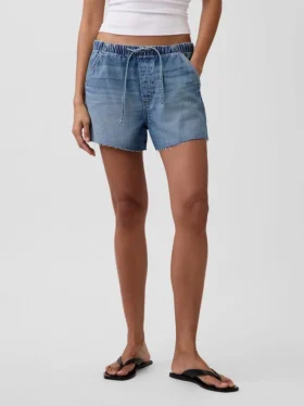 Pantaloncini in denim comodi a vita bassa da 3,5”