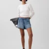 Pantaloncini in denim comodi a vita bassa da 3,5”