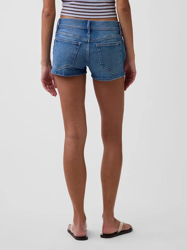 Pantaloncini in denim con chiusura allacciata a vita bassa da 3"