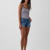 Pantaloncini in denim con chiusura allacciata a vita bassa da 3"