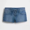 Pantaloncini in denim con chiusura allacciata a vita bassa da 3"