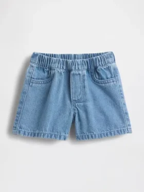Pantaloncini in denim con tasche e orsetto Brannan per neonati