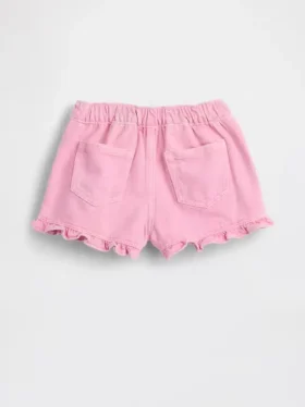 Pantaloncini in denim con volant a vita bassa per neonato & bebè