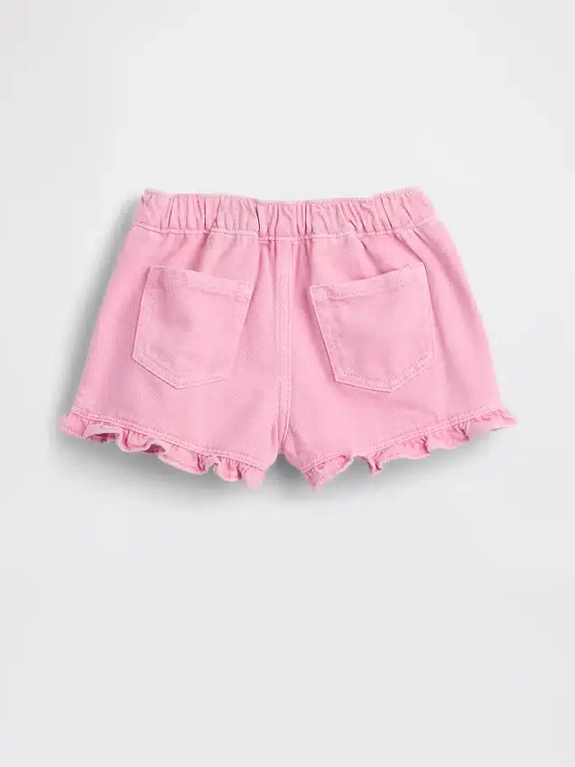 Pantaloncini in denim con volant a vita bassa per neonato & bebè