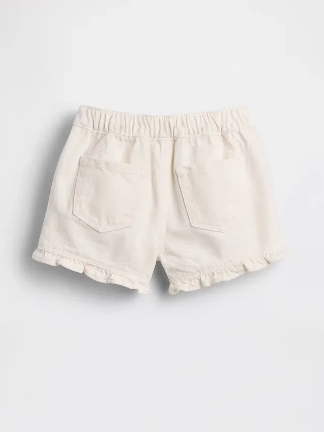 Pantaloncini in denim con volant a vita bassa per neonato & bebè