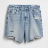 Pantaloncini in denim dal taglio ampio a vita media da 8"