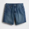 Pantaloncini in denim dal taglio ampio a vita media da 8"