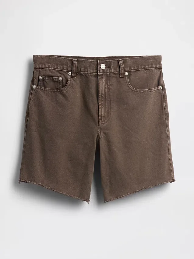 Pantaloncini in denim dal taglio ampio a vita media da 8"
