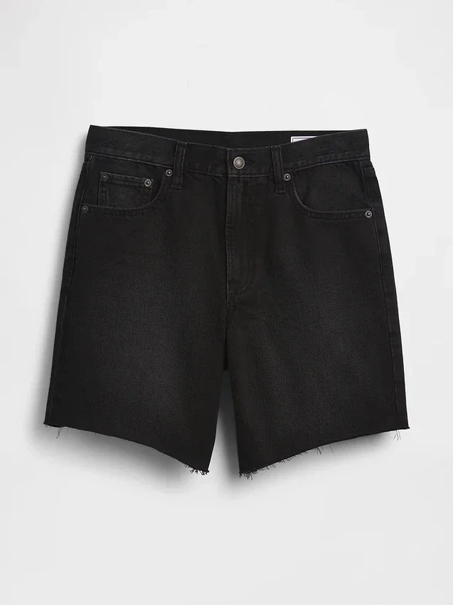 Pantaloncini in denim dal taglio ampio a vita media da 8"