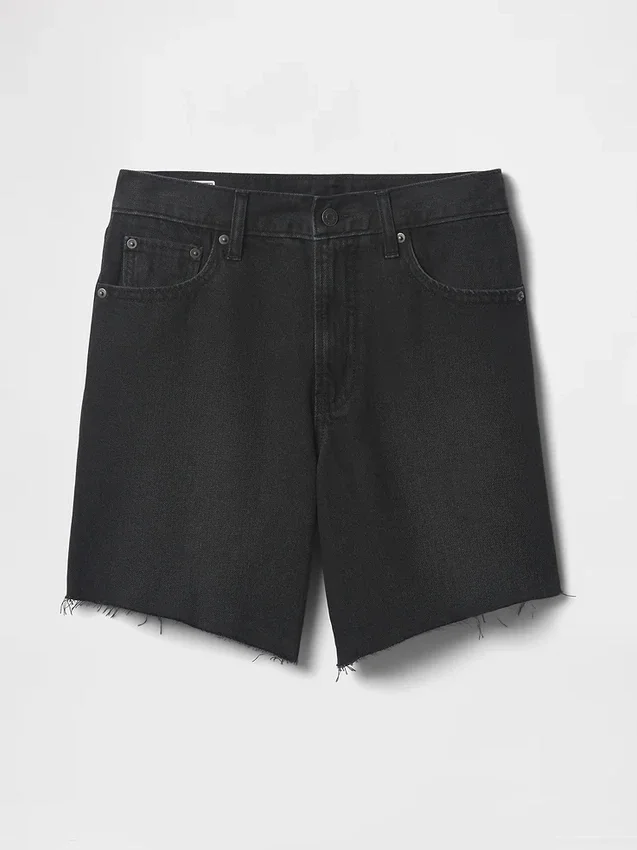Pantaloncini in denim larghi stile anni '90 a vita media da 8"