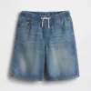 Pantaloncini in denim per bambini ultrasoft stile anni ’90, dal taglio ampio e comodo