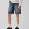 Pantaloncini in denim per bambini ultrasoft stile anni ’90, dal taglio ampio e comodo