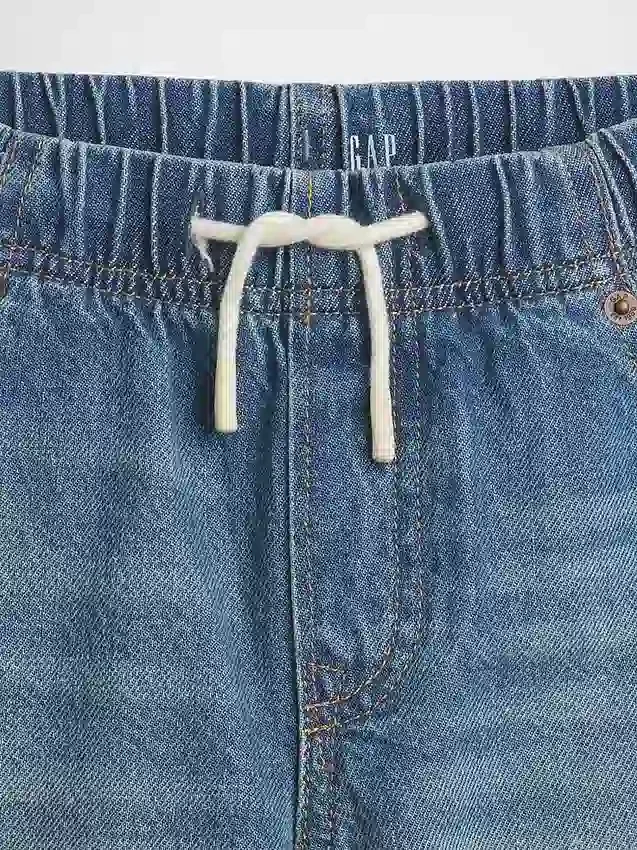 Pantaloncini in denim per bambini ultrasoft stile anni ’90, dal taglio ampio e comodo