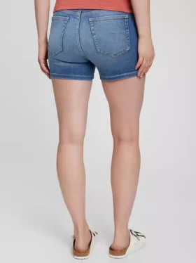 Pantaloncini in denim premaman con inserto da 4″