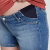 Pantaloncini in denim premaman con inserto da 4"