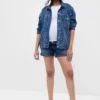 Pantaloncini in denim premaman con pannello intero da 4"