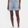Pantaloncini in denim stampato a vita media