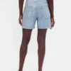 Pantaloncini in denim stampato a vita media