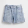 Pantaloncini in denim stampato a vita media