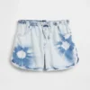 Pantaloncini in denim tie-dye a vita alta per bambini