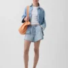 Pantaloncini in denim ultra morbidi a vita bassa da 3,5”
