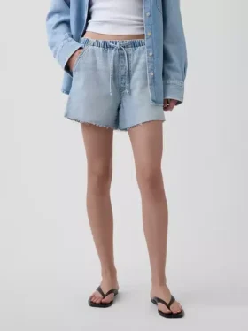 Pantaloncini in denim ultra morbidi a vita bassa da 3,5”