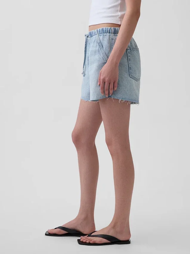 Pantaloncini in denim ultra morbidi a vita bassa da 3,5”