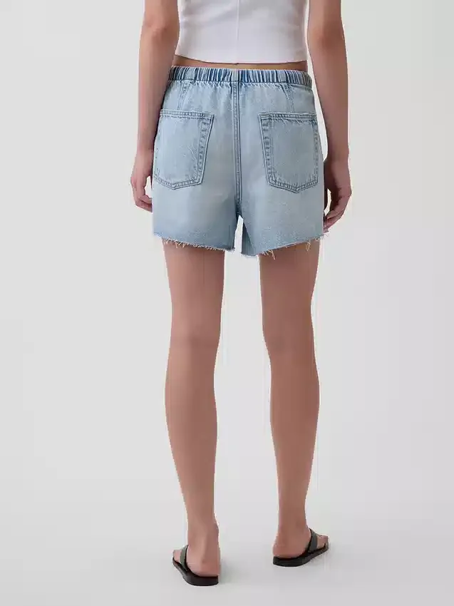 Pantaloncini in denim ultra morbidi a vita bassa da 3,5”