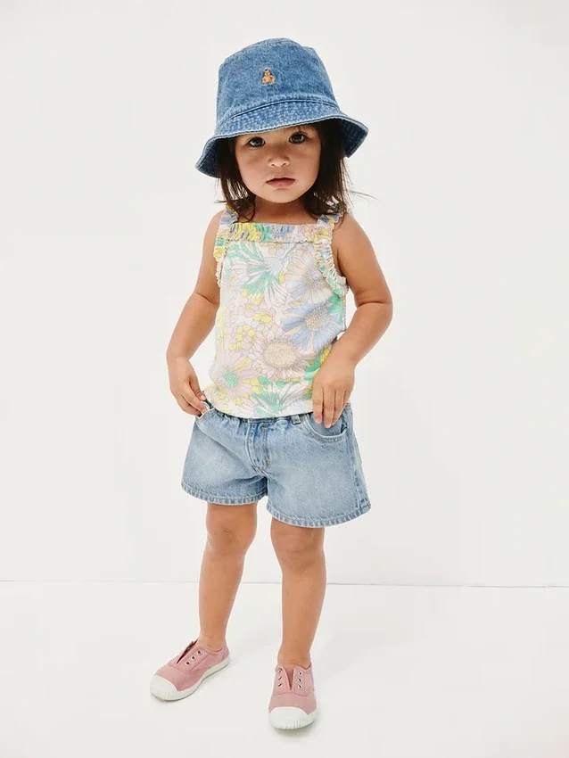 Pantaloncini in denim ultra morbido per neonato & bebè