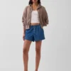 Pantaloncini in denim ultrasoft a vita media