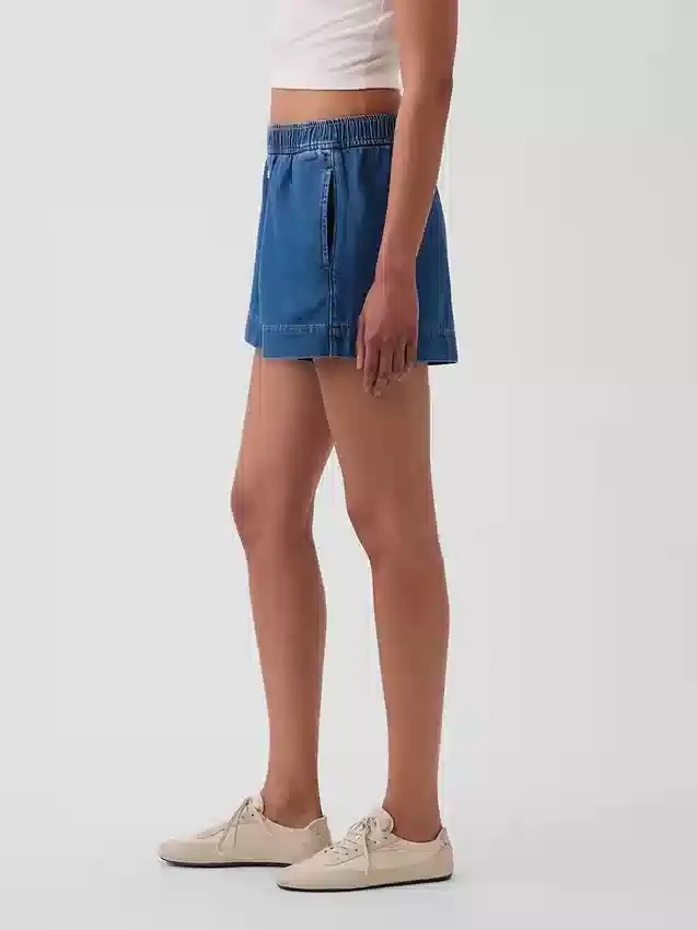 Pantaloncini in denim ultrasoft a vita media