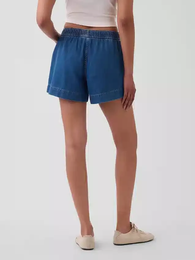 Pantaloncini in denim ultrasoft a vita media