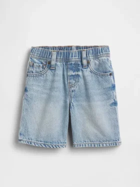 Pantaloncini in denim ultrasoft con elastico in vita per neonato & bebè