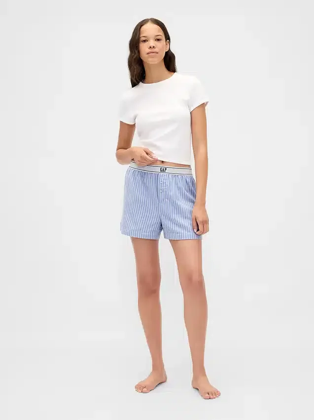 Pantaloncini in flanella con logo