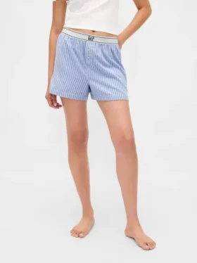 Pantaloncini in flanella con logo