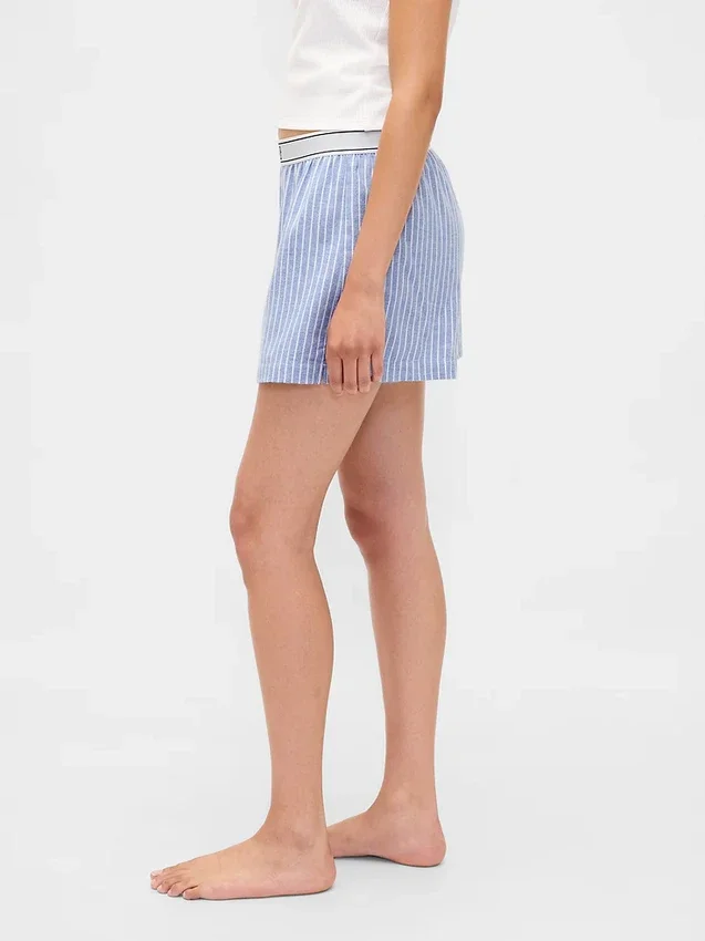 Pantaloncini in flanella con logo
