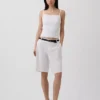 Pantaloncini in misto lino a vita bassa da 9"
