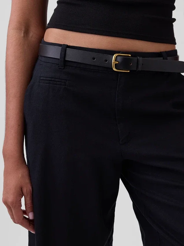 Pantaloncini in misto lino a vita bassa da 9"