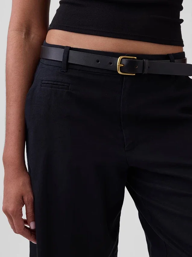 Pantaloncini in misto lino a vita bassa da 9"