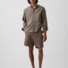 Pantaloncini in misto lino e cotone da 7,5"