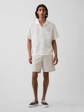 Pantaloncini in misto lino e cotone da 7,5"