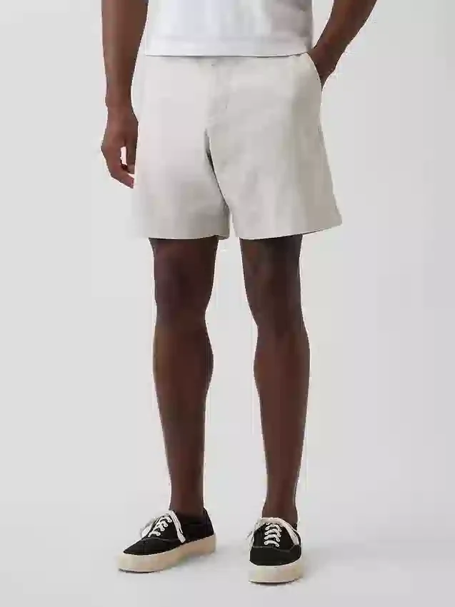 Pantaloncini in misto lino e cotone da 7,5"