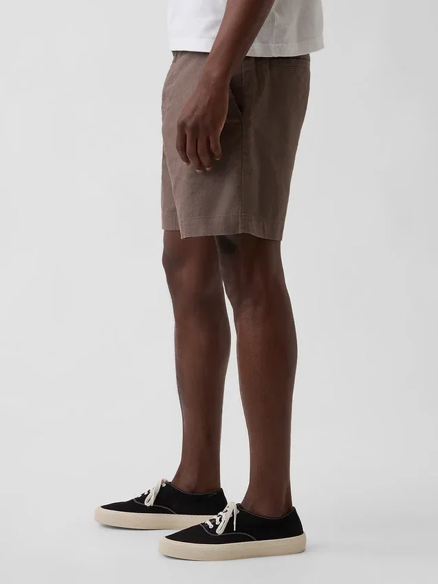 Pantaloncini in misto lino e cotone da 7,5"