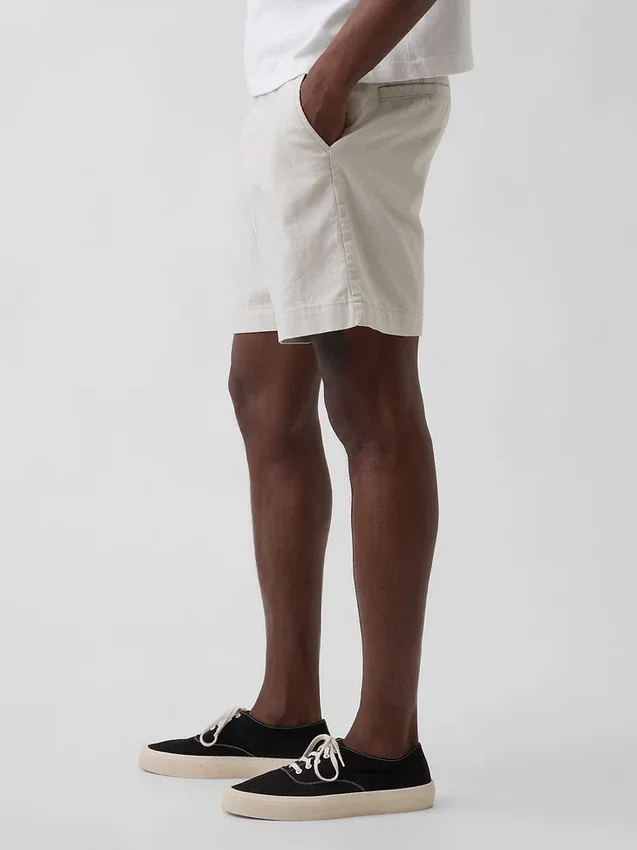 Pantaloncini in misto lino e cotone da 7,5"
